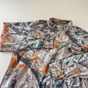 Outfitters Ridge Mens L Camouflage Long Sleeve Button Up Shirt Fusion 3D